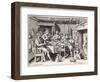 German Family at Table-Crispin De Passe-Framed Art Print