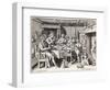 German Family at Table-Crispin De Passe-Framed Art Print