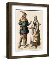 German Farmer and His Wife, 1500s-null-Framed Giclee Print