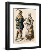 German Farmer and His Wife, 1500s-null-Framed Giclee Print