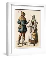 German Farmer and His Wife, 1500s-null-Framed Giclee Print