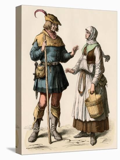 German Farmer and His Wife, 1500s-null-Stretched Canvas