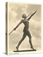 German Female Athlete, with Javelin-null-Stretched Canvas