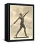 German Female Athlete, with Javelin-null-Framed Stretched Canvas