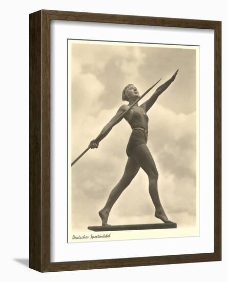 German Female Athlete, with Javelin-null-Framed Art Print