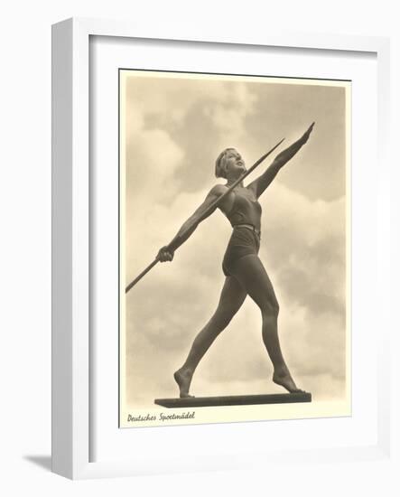 German Female Athlete, with Javelin-null-Framed Art Print