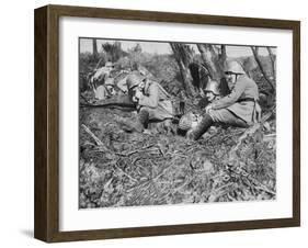 German Field Telephonist, Somme, France, World War I, 1916-null-Framed Giclee Print