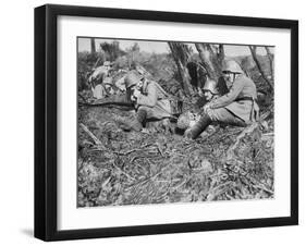 German Field Telephonist, Somme, France, World War I, 1916-null-Framed Giclee Print