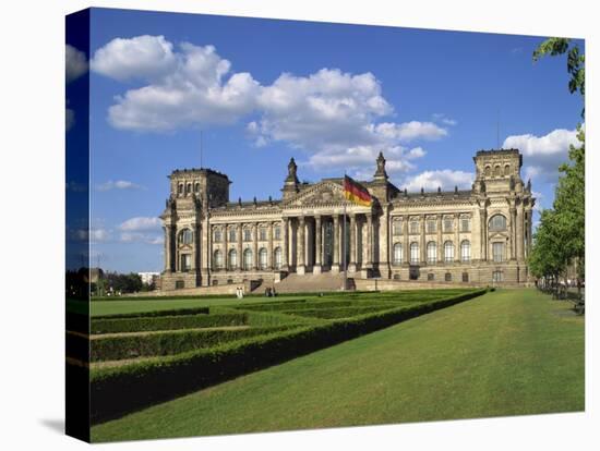 German Flag Flies in Front of the Reichstag in Berlin, Germany, Europe-Scholey Peter-Stretched Canvas