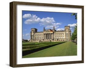 German Flag Flies in Front of the Reichstag in Berlin, Germany, Europe-Scholey Peter-Framed Photographic Print