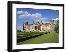 German Flag Flies in Front of the Reichstag in Berlin, Germany, Europe-Scholey Peter-Framed Photographic Print