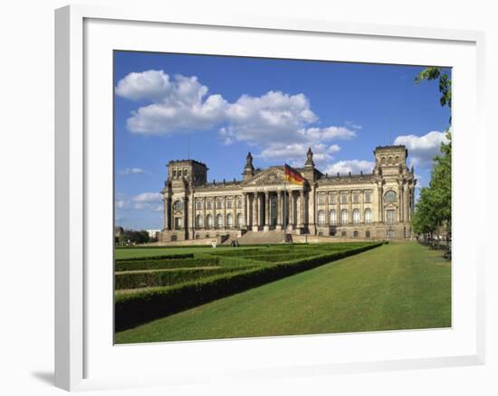 German Flag Flies in Front of the Reichstag in Berlin, Germany, Europe-Scholey Peter-Framed Photographic Print