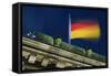 German Flag Flying from the Reichstag-Jon Hicks-Framed Stretched Canvas