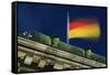 German Flag Flying from the Reichstag-Jon Hicks-Framed Stretched Canvas
