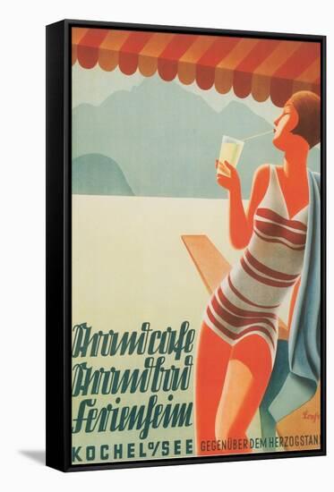 German Flapper in Bathing Suit-null-Framed Stretched Canvas