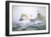 German Fleet Manoeuvres on the High Seas, C.1900 (Oil on Canvas)-Carl Saltzmann-Framed Giclee Print