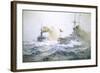 German Fleet Manoeuvres on the High Seas, C.1900 (Oil on Canvas)-Carl Saltzmann-Framed Giclee Print