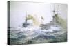 German Fleet Manoeuvres on the High Seas, C.1900 (Oil on Canvas)-Carl Saltzmann-Stretched Canvas