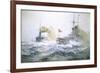 German Fleet Manoeuvres on the High Seas, C.1900 (Oil on Canvas)-Carl Saltzmann-Framed Giclee Print