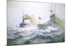 German Fleet Manoeuvres on the High Seas, C.1900 (Oil on Canvas)-Carl Saltzmann-Mounted Giclee Print