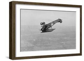 German Fokker Airplane Loops in Stunt-null-Framed Art Print