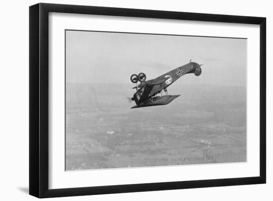 German Fokker Airplane Loops in Stunt-null-Framed Art Print