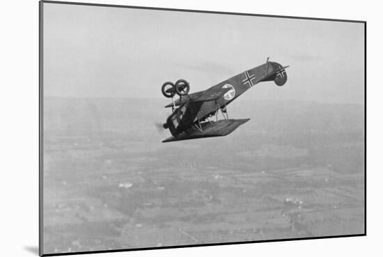 German Fokker Airplane Loops in Stunt-null-Mounted Art Print