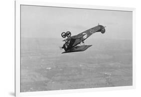 German Fokker Airplane Loops in Stunt-null-Framed Art Print