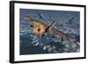 German Fw-190 Fighter Planes Attacking a British Lancaster Bomber Plane-Stocktrek Images-Framed Art Print