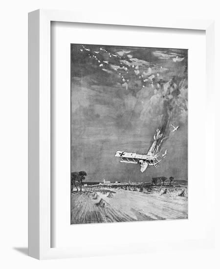 German Gotha Plane Brought Down over Thanet, WW1-null-Framed Art Print