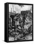 German Gun Crew Surrender to a Tank at Messines, WW1-Ernest Prater-Framed Stretched Canvas