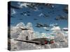 German Heinkel He 111 Bombers Gather over the English Channel-Stocktrek Images-Stretched Canvas