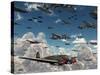 German Heinkel He 111 Bombers Gather over the English Channel-Stocktrek Images-Stretched Canvas