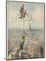 German Husband and Wife Team Perform a Dramatic Tightrope Cycling Act-Achille Beltrame-Mounted Photographic Print