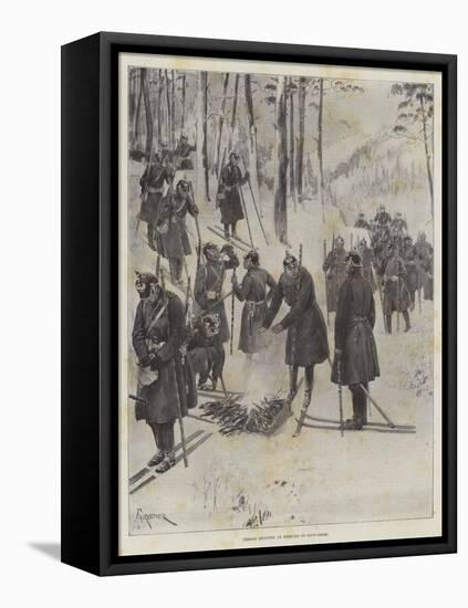 German Infantry at Exercise on Snow-Shoes-Amedee Forestier-Framed Stretched Canvas