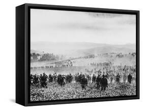 German Infantry Crossing a Field During World War I-Robert Hunt-Framed Stretched Canvas