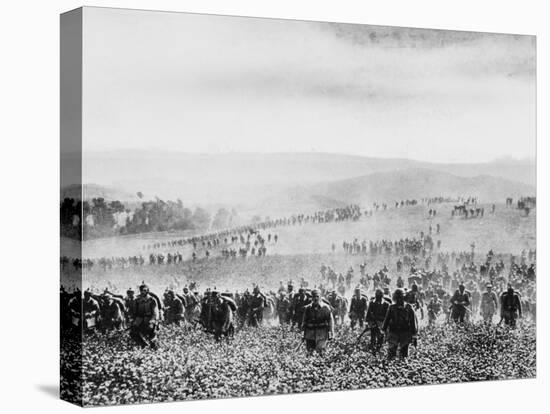 German Infantry Crossing a Field During World War I-Robert Hunt-Stretched Canvas