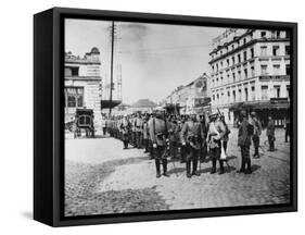 German Infantry Entering Liege During World War I-Robert Hunt-Framed Stretched Canvas