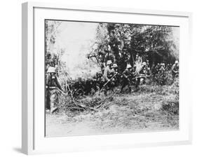 German Infantry in Gas Masks WWI-Robert Hunt-Framed Photographic Print