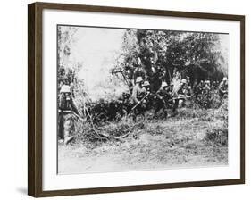 German Infantry in Gas Masks WWI-Robert Hunt-Framed Photographic Print