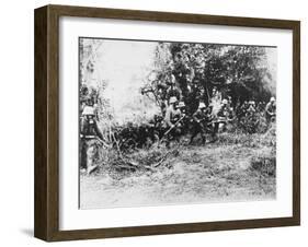 German Infantry in Gas Masks WWI-Robert Hunt-Framed Photographic Print