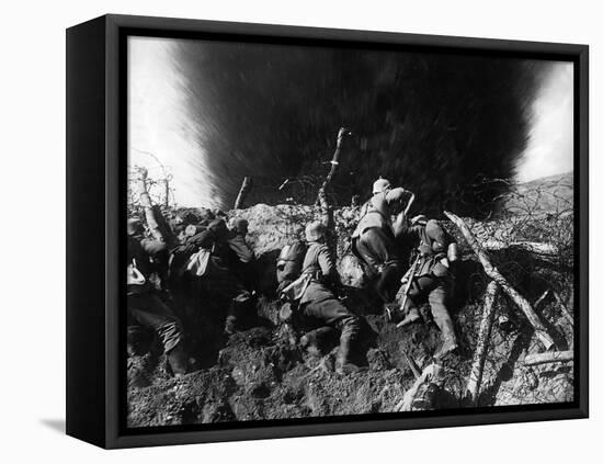 German Infantrymen in a Trench on the Western Front During Wwi, France, 1914-16-null-Framed Stretched Canvas
