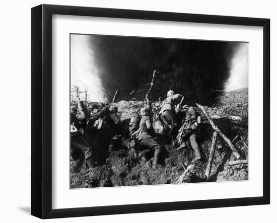 German Infantrymen in a Trench on the Western Front During Wwi, France, 1914-16-null-Framed Photographic Print