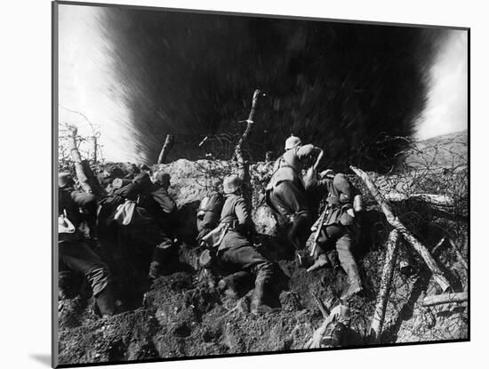 German Infantrymen in a Trench on the Western Front During Wwi, France, 1914-16-null-Mounted Photographic Print