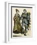 German Knight and Lady-null-Framed Art Print