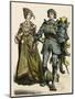 German Knight and Lady-null-Mounted Art Print