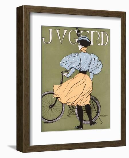 German Lady Cyclist 1896-Karl Bauer-Framed Art Print