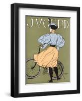 German Lady Cyclist 1896-Karl Bauer-Framed Art Print