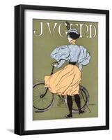 German Lady Cyclist 1896-Karl Bauer-Framed Art Print