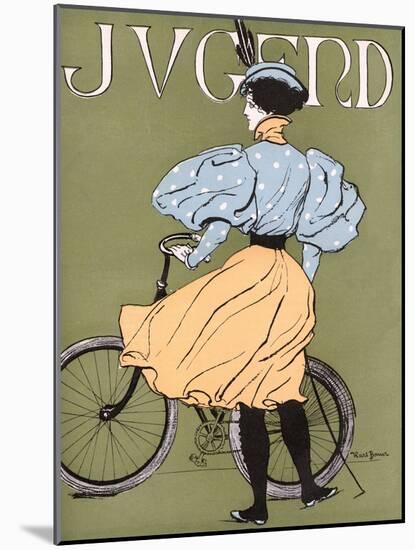 German Lady Cyclist 1896-Karl Bauer-Mounted Art Print